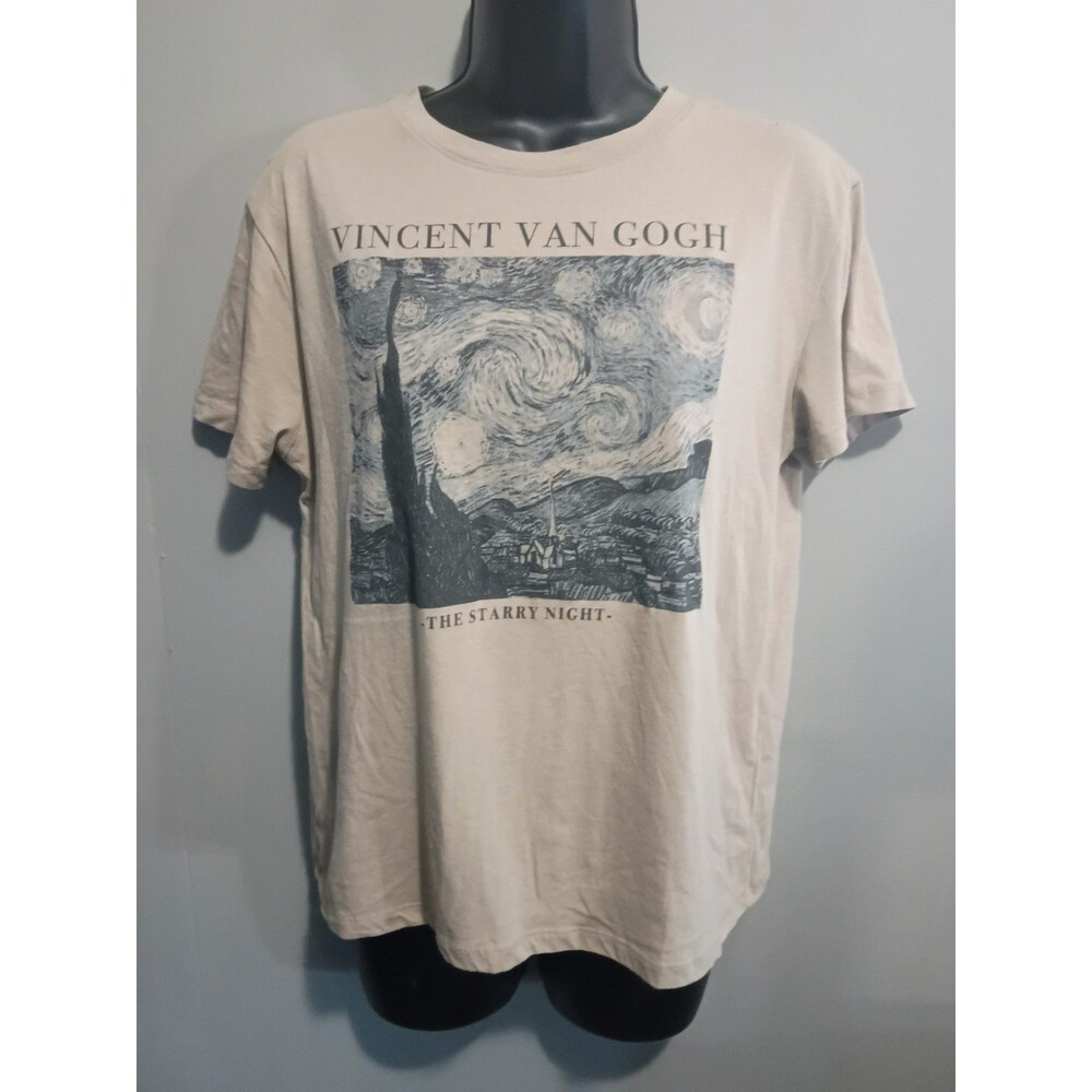 Mighty Fine Shirt Large Vincent Van Gogh Starry Night Print Art to Wear Artsy